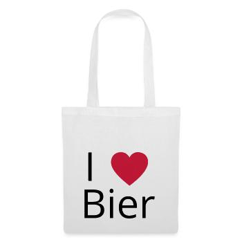 Ich liebe Bier Gechenkidee - Stoffbeutel - Weiß - Vorne