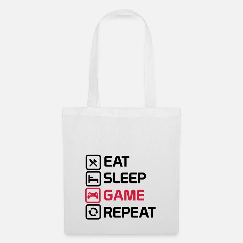 manger le jeu de sommeil répéter - Sac en tissu - blanc