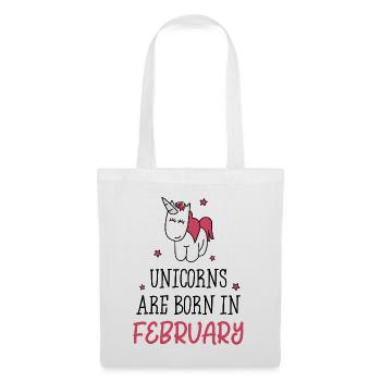 Unicorns are born in February - Stoffbeutel - Weiß - Vorne