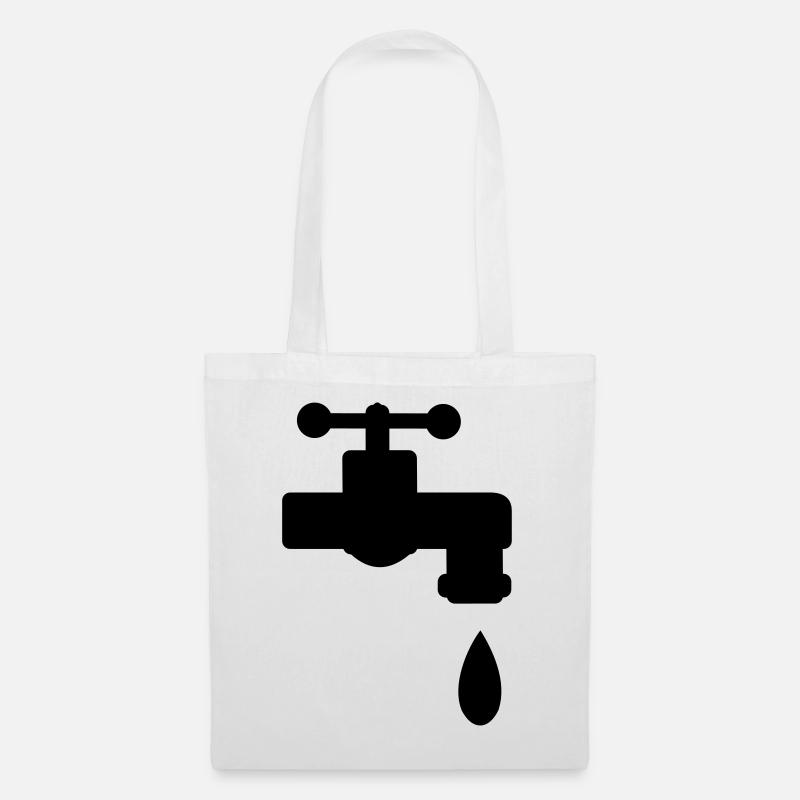Wasserhahn Wasser Geschenk - Stoffbeutel - Weiß
