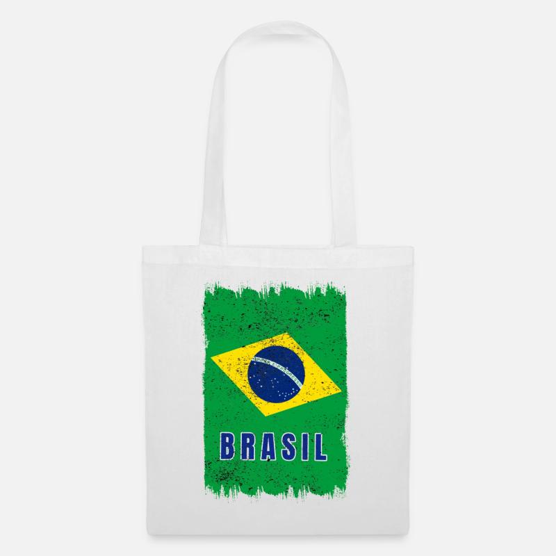 drapeau du Brésil - Sac en tissu - blanc