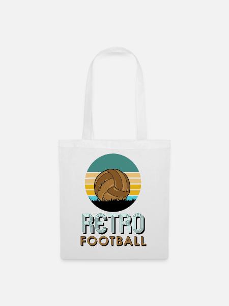 Retro-Fußball - Stoffbeutel - Weiß