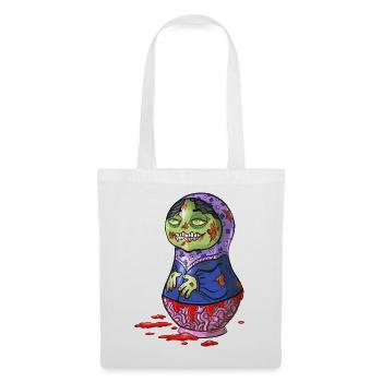 Zombie-Matrjoschka-Puppe - Stoffbeutel - Weiß - Vorne