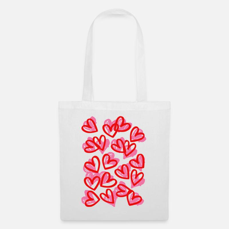 Heartfelt Doodle Hearts Pattern - Tote Bag - white