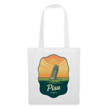 Insigne vintage Sunset de la Tour de Pise - Sac en tissu - blanc - Devant