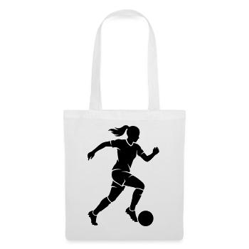 Silhouette féminine de football - Sac en tissu - blanc - Devant