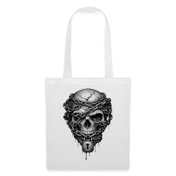Chained Skull Gothic Horror Graphic - Tote Bag - white - Front