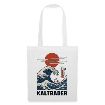 Eisbaden T-Shirt, Kaltbader Shirt Eisduschen Kalt - Stoffbeutel - Weiß - Vorne