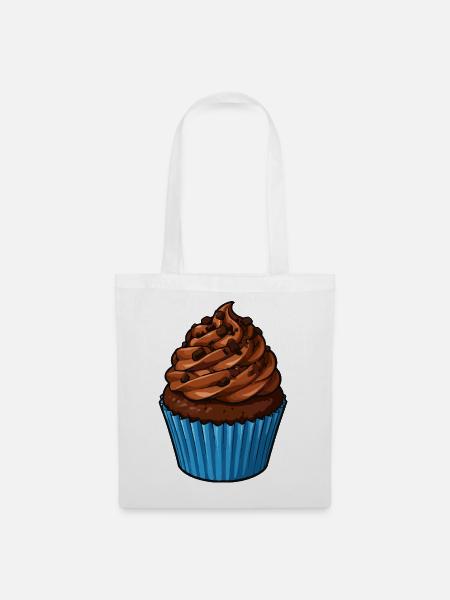 Kakao Cupcake mit Schoko Topping - Stoffbeutel - Weiß