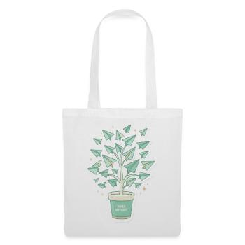 Papierflugbaum Origami - Stoffbeutel - Weiß - Vorne