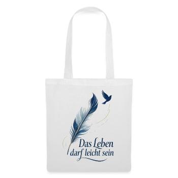 Das Leben darf leicht sein - Stoffbeutel - Weiß - Vorne