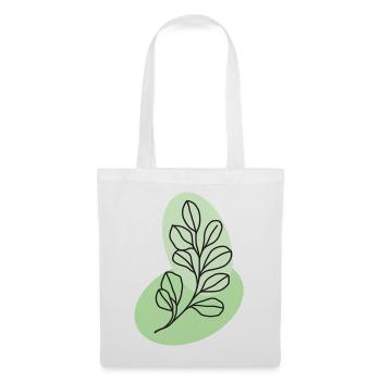 Botanische Eukalyptusblattlinie in Pastell - Stoffbeutel - Weiß - Vorne