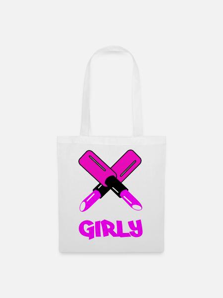 GIRLY Neon Cutout Typography - Stoffbeutel - Weiß