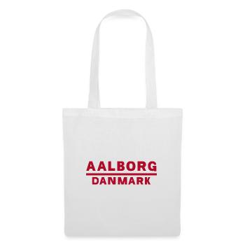 Aalborg Dänemark Rot Farbige Typografie - Stoffbeutel - Weiß - Vorne