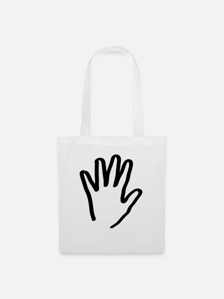 hand - Stoffbeutel - Weiß