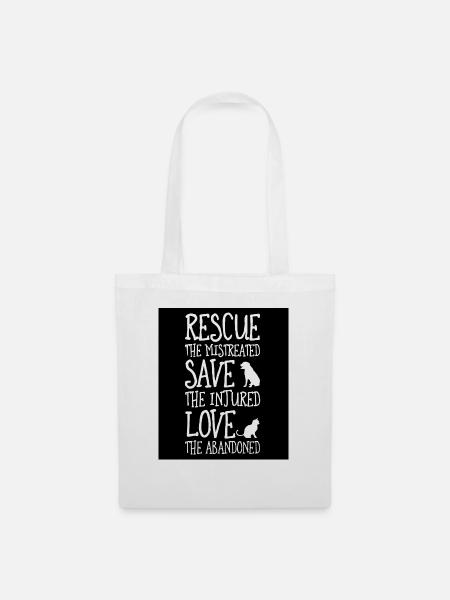 Rescue save love animals - Stoffbeutel - Weiß