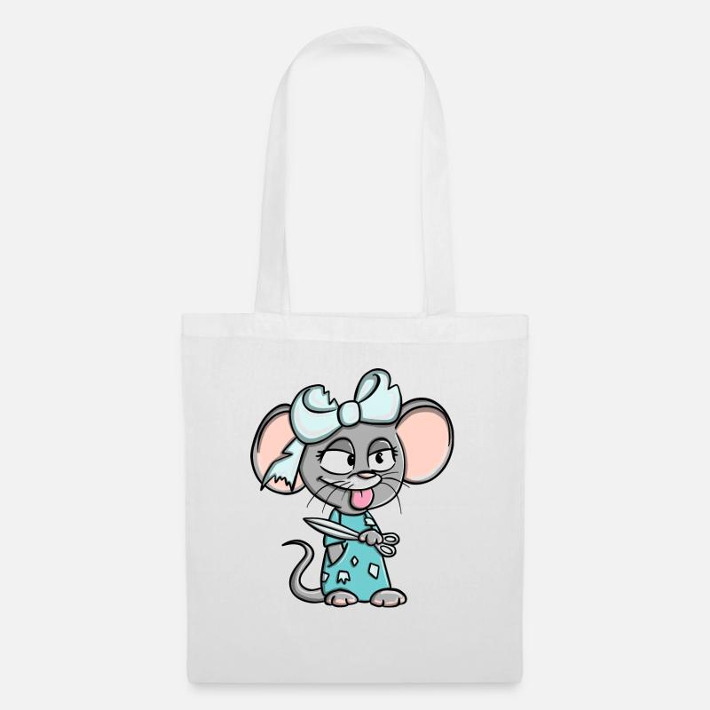 Déclaration de conception de souris effrontée Susi Schnipp Schnapp - Sac en tissu - blanc