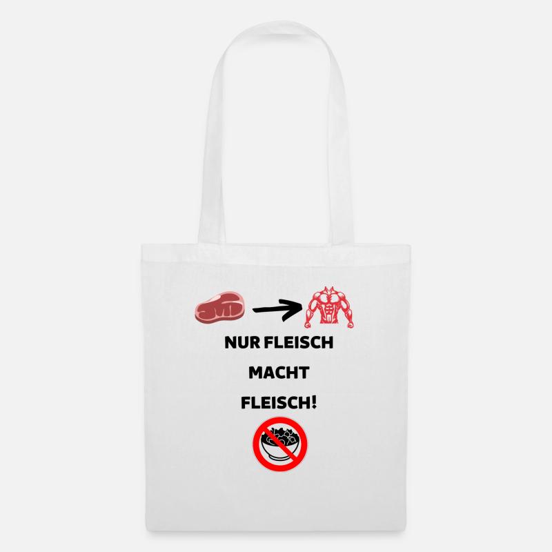 NUR FLEISCH MACHT FLEISCH - Stoffbeutel - Weiß