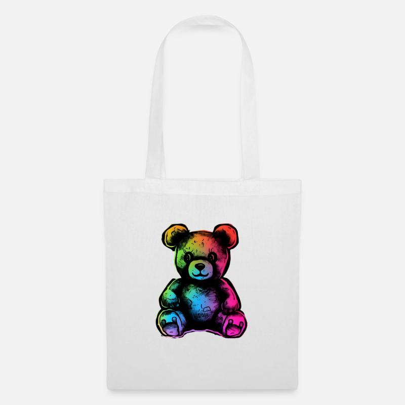 Rainbow teddy bear - Tote Bag - white