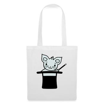 Magical Enchanted Top Hat Wizard Cat - Tote Bag - white - Front
