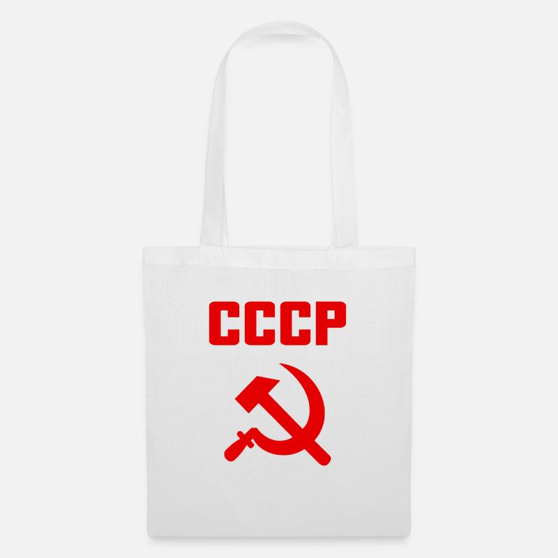 sovietico - Falce e martello Unione Sovietica - comunista - Borsa di stoffa - bianco