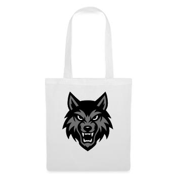 Wolf Kopf Tier - Stoffbeutel - Weiß - Vorne
