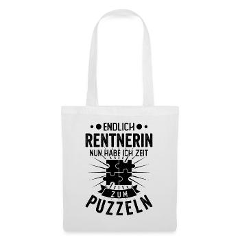 Ruhestand | Rentner | Rente | Puzzle | Geschenk - Stoffbeutel - Weiß - Vorne