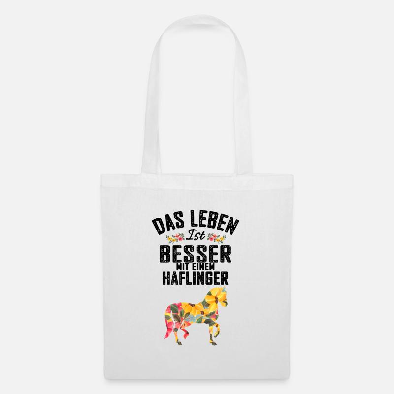 Haflinger Pferd - Stoffbeutel - Weiß