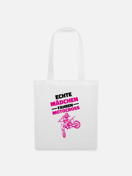 Motocross Mädchen - Stoffbeutel - Weiß
