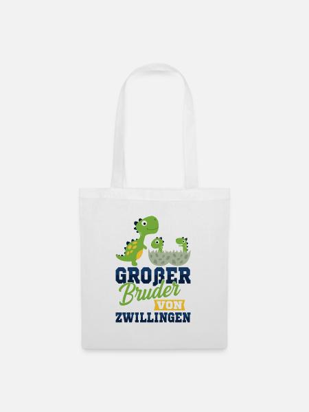 Großer Bruder Zwillinge - Stoffbeutel - Weiß