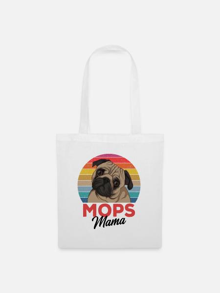 Mops - Stoffbeutel - Weiß