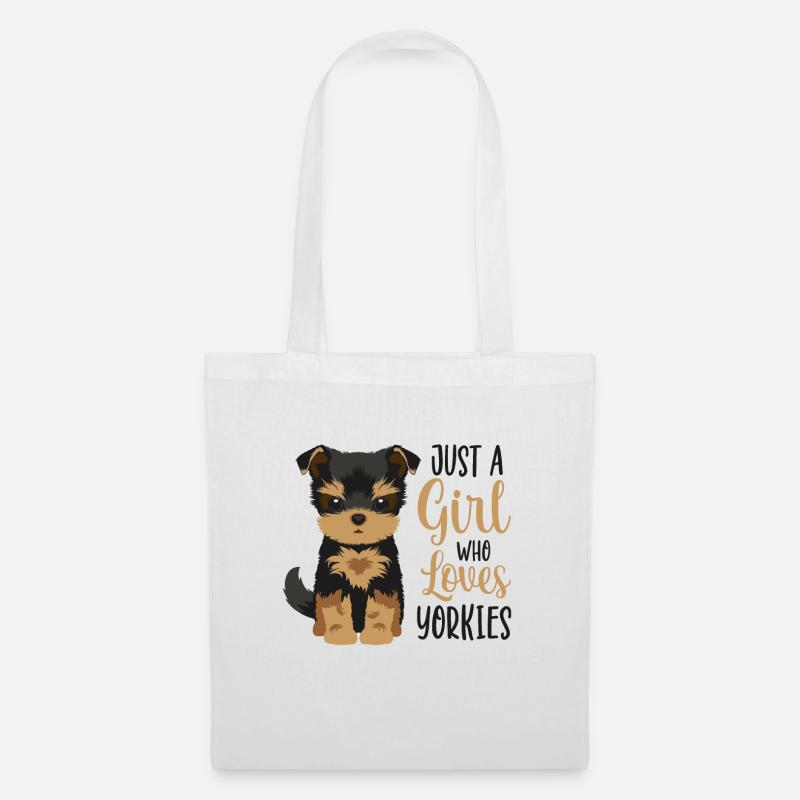 Yorkshire Terrier - Stoffbeutel - Weiß