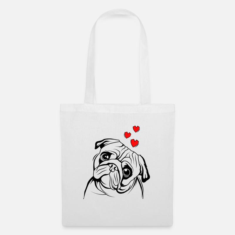 Mops - Stoffbeutel - Weiß