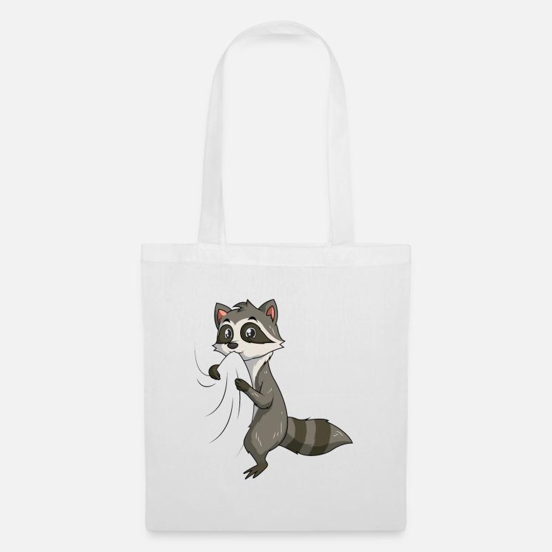 Waschbär - Stoffbeutel - Weiß
