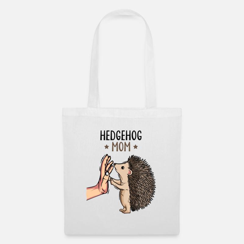 Igel Mama Haustier Geschenk - Stoffbeutel - Weiß