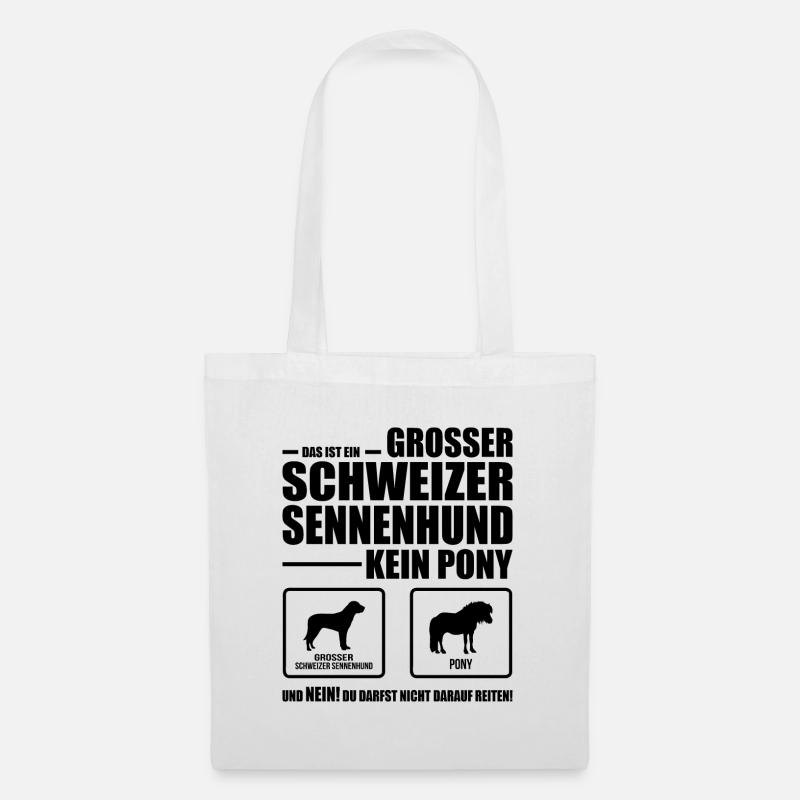 GROSSER SCHWEIZER SENNENHUND kein Pony Wilsigns - Stoffbeutel - Weiß