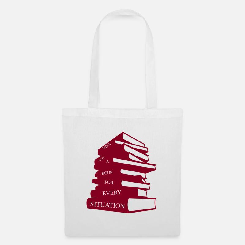 She´s got a book for every Situation... - Stoffbeutel - Weiß