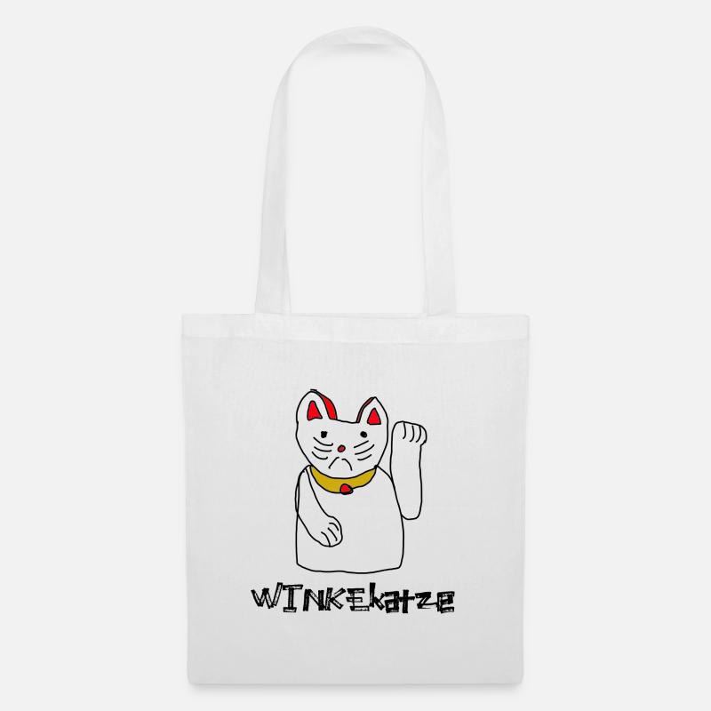 winke katze glück design - Stoffbeutel - Weiß