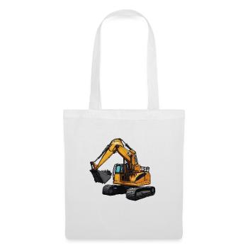 Bagger / Baustelle / Maschine /graben / Schaufel - Stoffbeutel - Weiß - Vorne