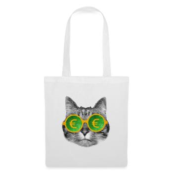 Cat money glasses - Tote Bag - white - Front