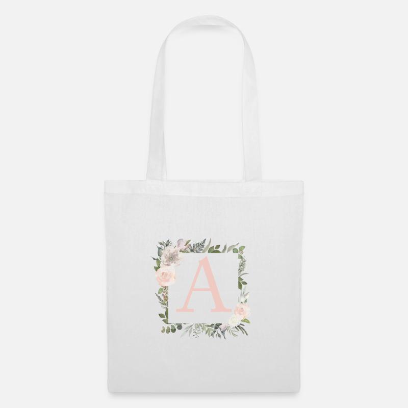 A monogram eucalyptus boho - Tote Bag - white