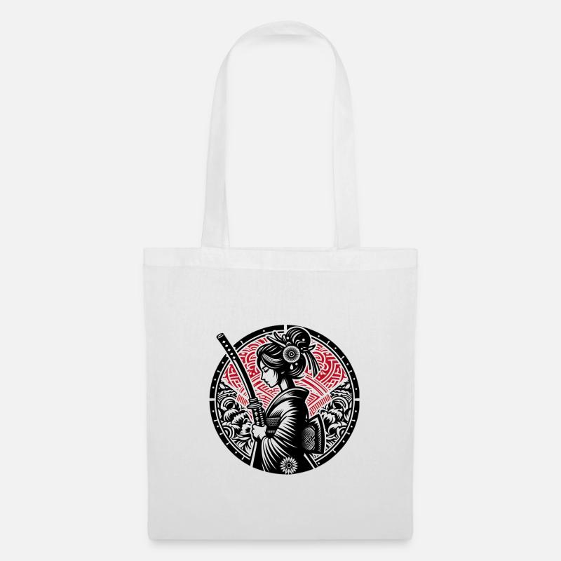 Samurai-Mädchen - Stoffbeutel - Weiß