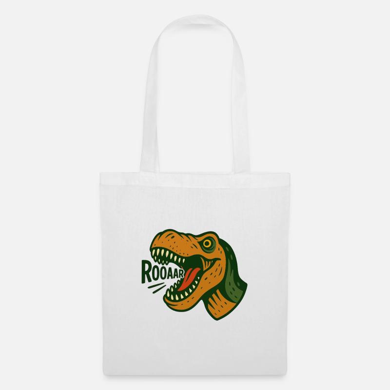 T-Rex head with loud roar - Tote Bag - white