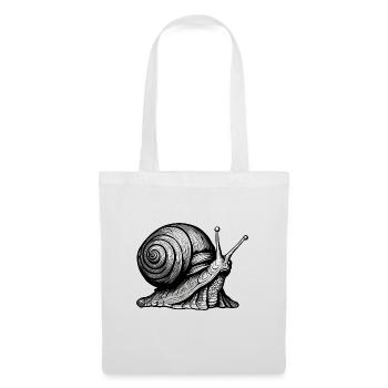 Schnecke / Tier / kriechen / Schleimig / langsam - Stoffbeutel - Weiß - Vorne