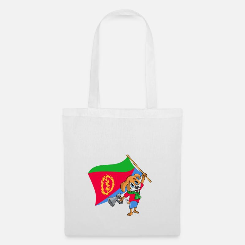 Eritrea Fan Hund - Stoffbeutel - Weiß