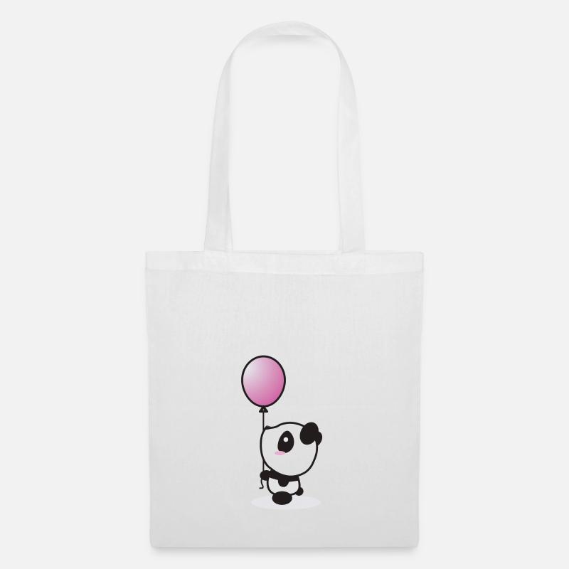 panda with baloon - Tote Bag - white