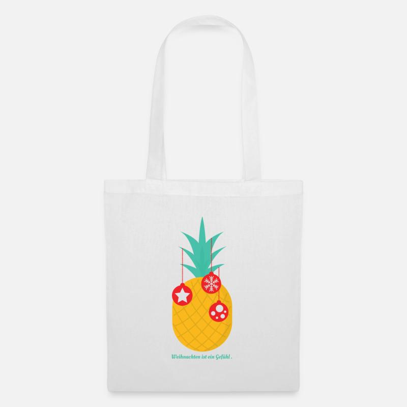 Ananas Weihnachten Weihnachtskugel Gefühl - Stoffbeutel - Weiß