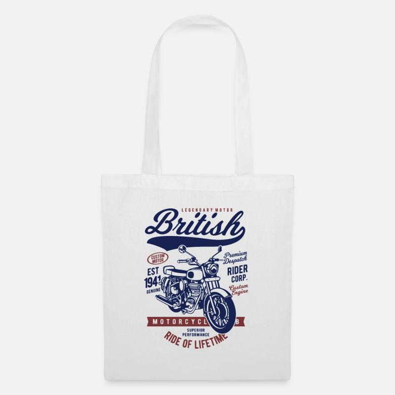 British Motorcycle - Tote Bag - white