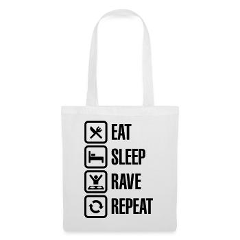 Eat sleep rave repeat - Stoffbeutel - Weiß - Vorne