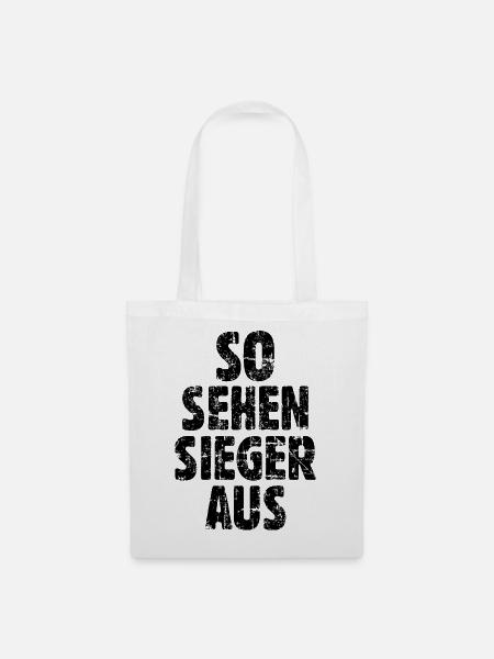 So sehen Sieger aus (Vintage/Schwarz) - Stoffbeutel - Weiß